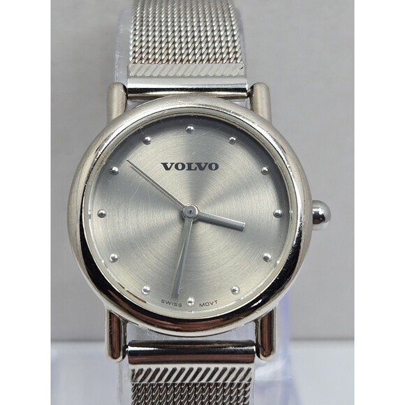 Womens Volvo Swiss 27mm Silver Tone Mesh Bracelet Quartz Watch 3ATM New Battery main image 8